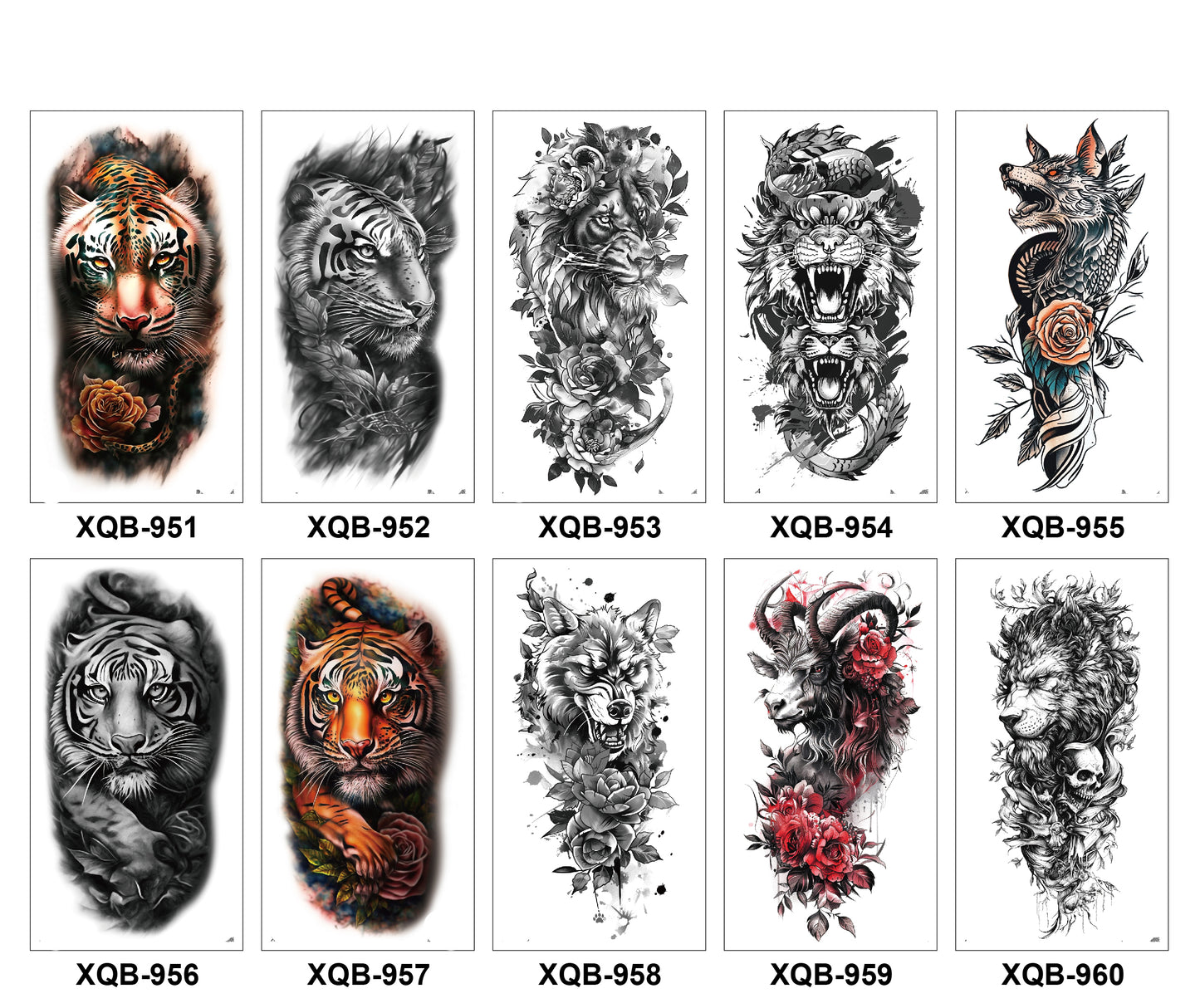 10 Sheets Art Waterproof Half Arm Temporary Tatto