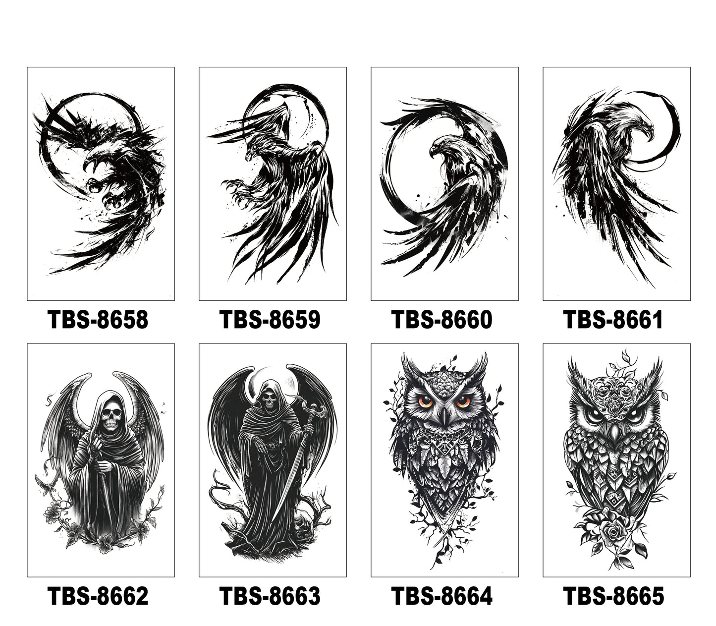 8 Sheets Art Waterproof Half Arm Temporary Tatto