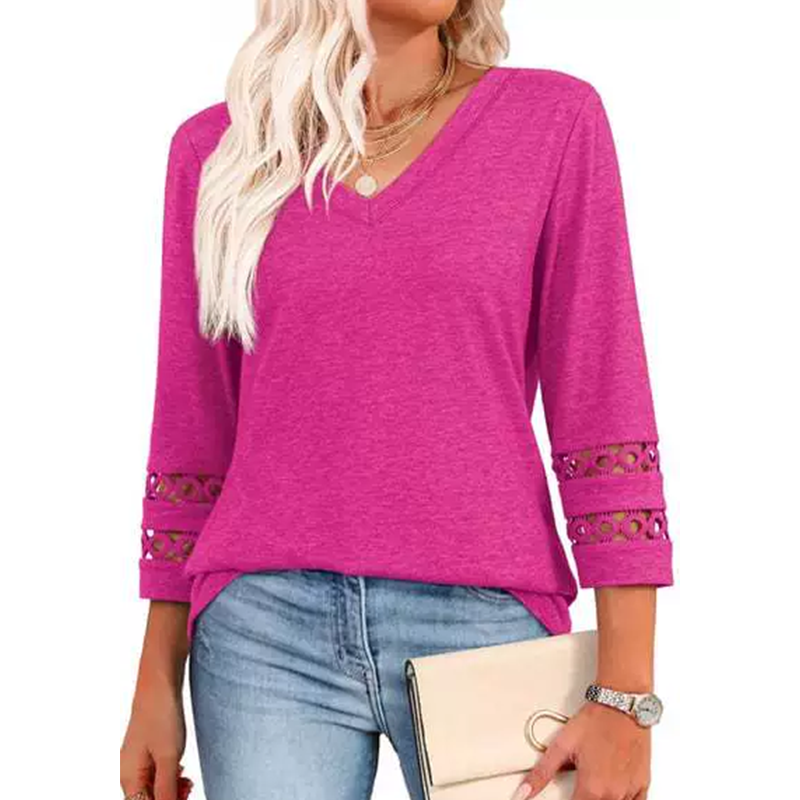 💥Last Day Special Sale 49% OFF💝2025 New Womens 3/4 Length Sleeve Tops Trendy V Neck T Shirts