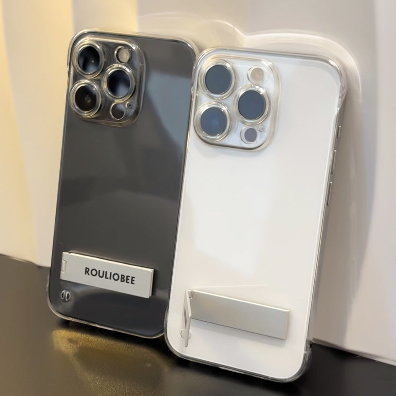 Transparent Frameless Phone Case with Stand for iPhone