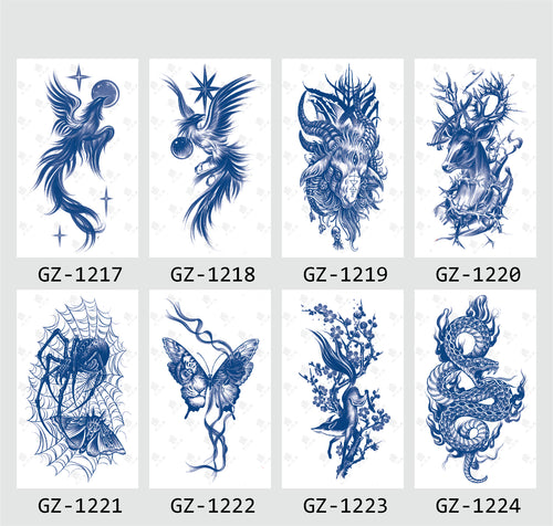 8 Sheets Semi-Permanent Tattoo Half Arm (18*11CM)