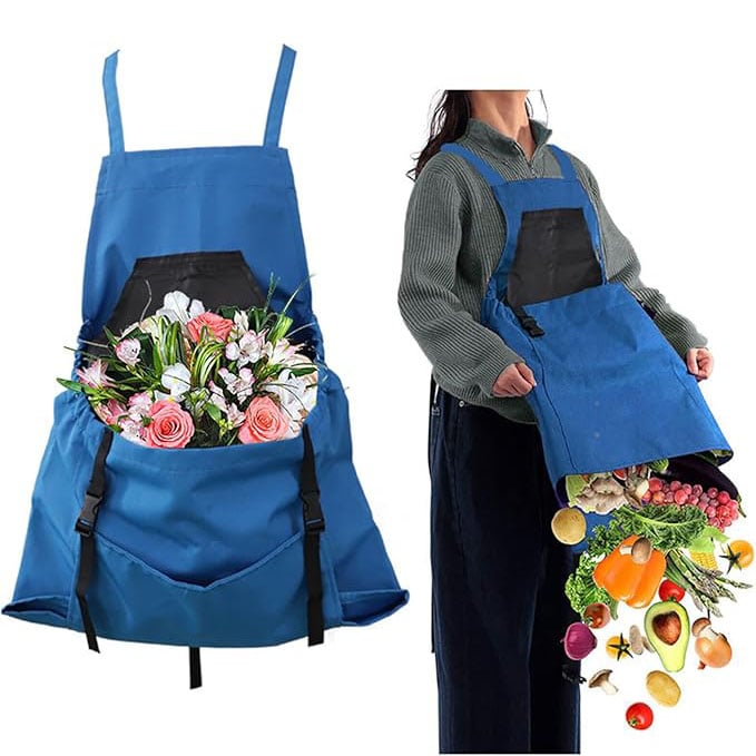 🎁 Hot Sale 50% OFF 🔥Cross Back Gardening Apron With Deep Kangaroo Release Pockets