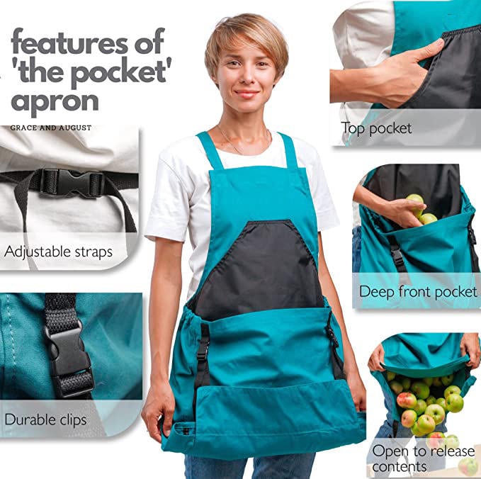 🎁 Hot Sale 50% OFF 🔥Cross Back Gardening Apron With Deep Kangaroo Release Pockets