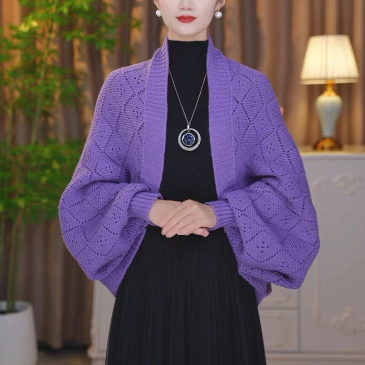 🔥2025 New Fashion🔥Hollow Out Knitted Shawl Coat
