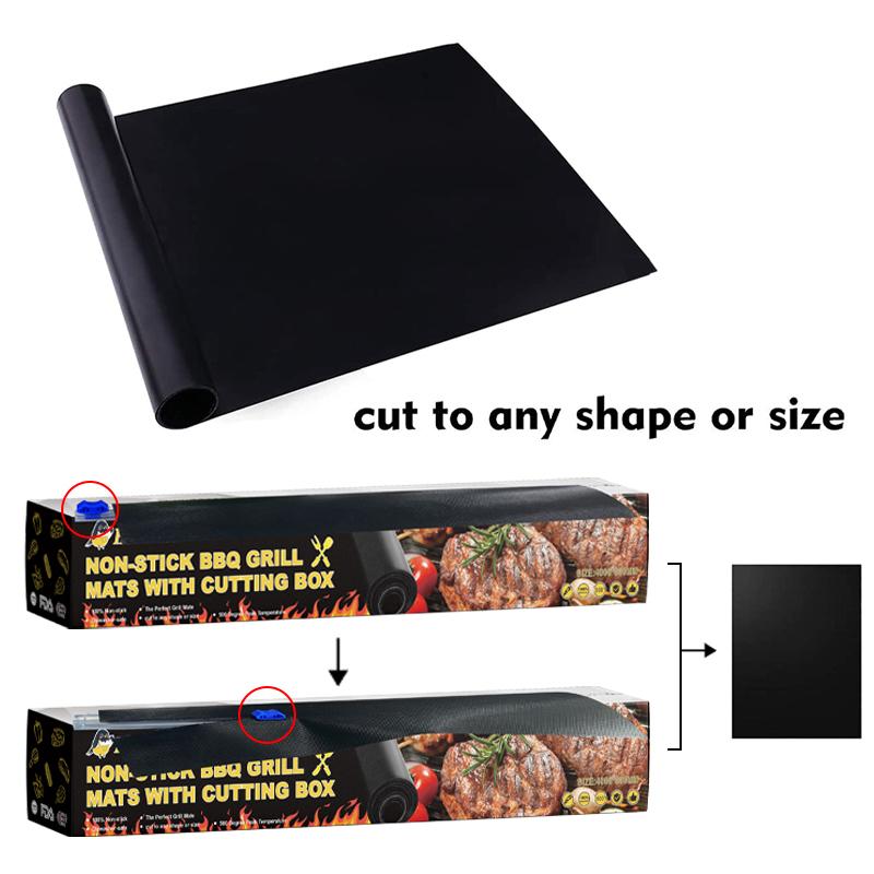 🔥Hirundo non-stick BBQ grill mats with cutting box🔥