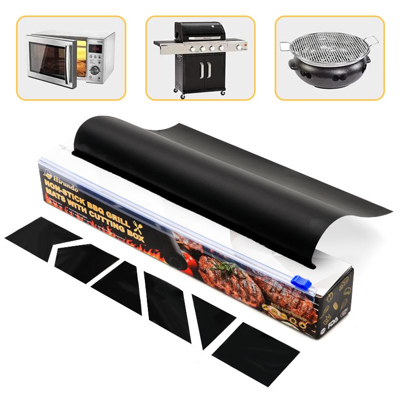 🔥Hirundo non-stick BBQ grill mats with cutting box🔥