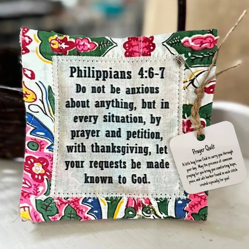 💜✝️Best Encouraged And Blessed Gift-Prayer Quilt With Cross Inside