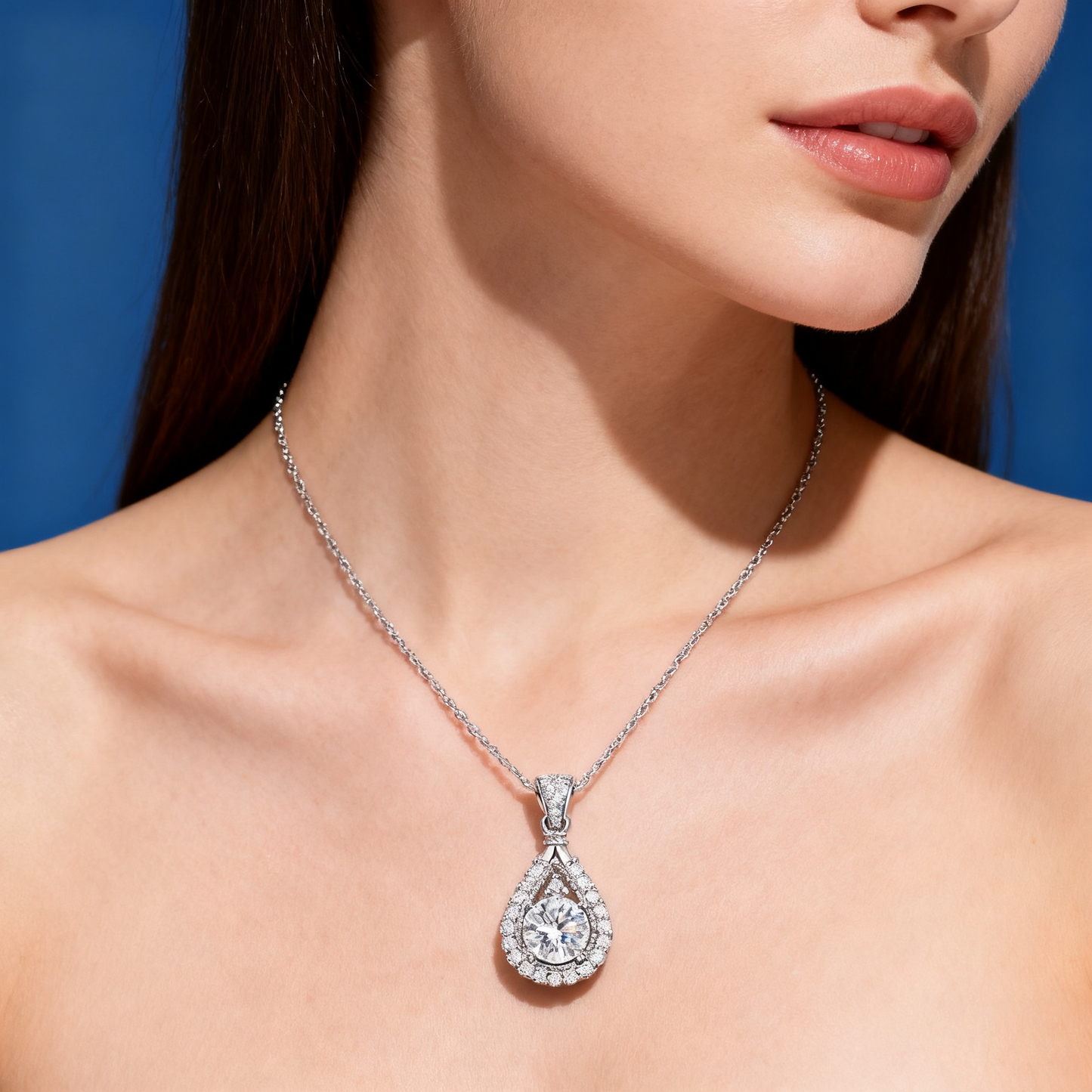✨Sterling Silver Moissanite Drop Necklace