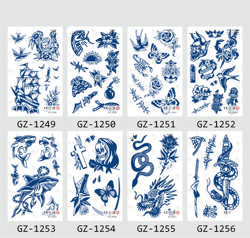 8 Sheets Semi-Permanent Tattoo Half Arm (18*11CM)