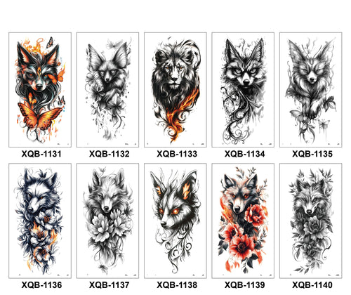 10 Sheets Art Waterproof Half Arm Temporary Tatto