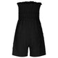 💜LAST DAY PROMOTION - 33%OFF💜Women's Strapless Frill Trim Shirred Tie Front Wide Leg Tube Romper