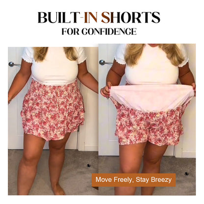 Lightweight Slimming Floral Ruffle Tiered Skirt