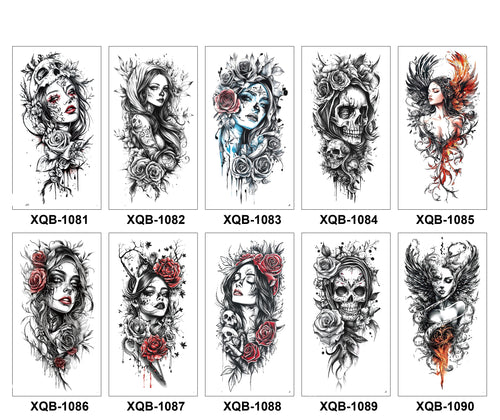 10 Sheets Art Waterproof Half Arm Temporary Tatto