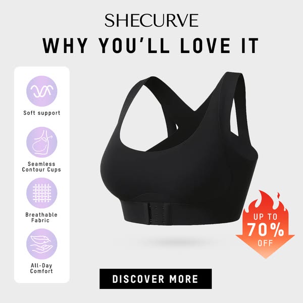 💖Front Closure Cross-Back Wireless Posture Bra✨