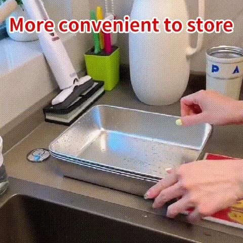 🔥LAST DAY 49% OFF-Stainless Steel Square Plate（With Lid）