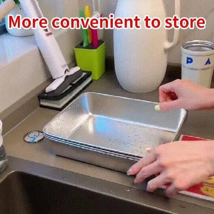 🔥LAST DAY 49% OFF-Stainless Steel Square Plate（With Lid）