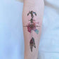 8 Sheets Black Arrow Compass Feather Dragon Anchor Sword Snake Tree Flower Temporary Tattoos for Arm