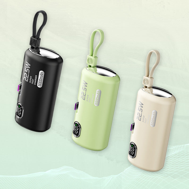 🔥2025 HOT SALE🔥 Portable Charger with Built-In Cables 5000mAh Power Bank Fast Charging
