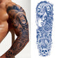 4 Sheets Wave Star Eagle Semi Permanent Full Arm Sleeves Tattoo
