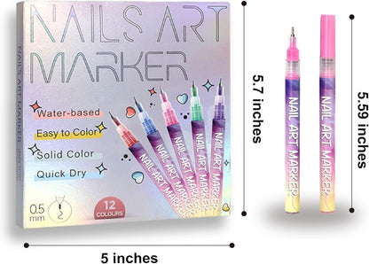 ⏰LAST WEEK SPECIAL PRICE: ￡9.99!!⏳12 Colors Nail Art Pens Set🎨💅