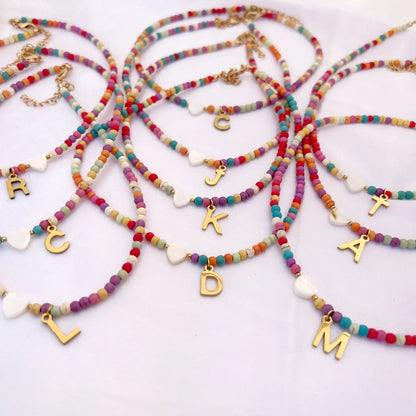 🔥Hot Sale 49% OFF - Colourful Beads Initial Choker🎁Buy 2 Only ￡9.99&Free shipping