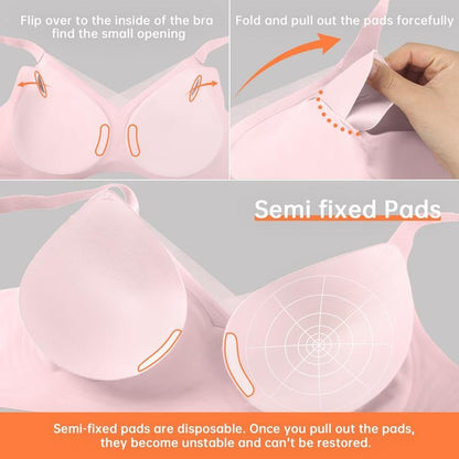 🎉🏆️Women Wireless V Neck Crossover Mesh Bras Comfortable Bralette Supportive Tshirt Bra No Underwire Seamless Push Up Everyday Bras