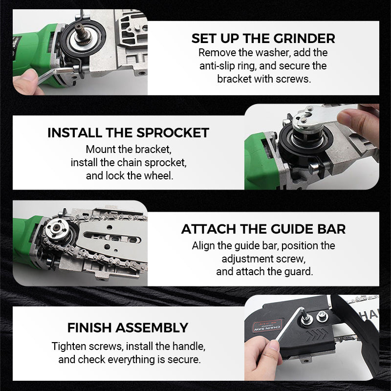 🔥Half price today Ends soon🔥Angle Grinder Converted Electric Chainsaw Kit