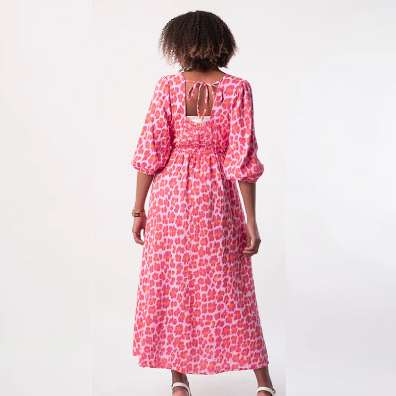 🎨 Women's V-Neck Printed Dress – Brushstrokes of Summer🌺
