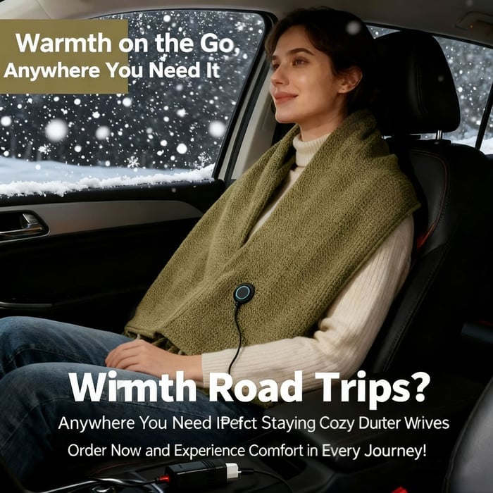 🎅Best Winter Gifts 🔥Portable Heated Shawl – Stay Warm Anywhere, Anytime ( Free Shipping)
