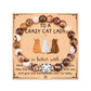 🐱To That Special Crazy Cat Lady – Life Is Better with Cats Black Stone Beaded Bracelet