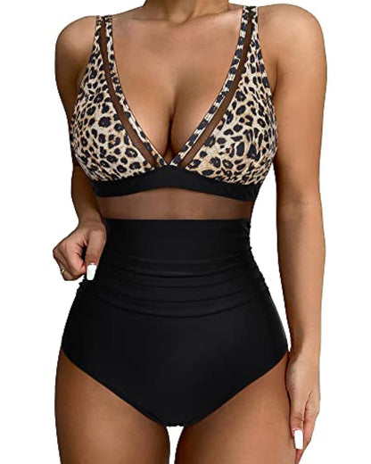 💥Last Day Special Sale 49% OFF💃Women's Mesh Ruched One-piece Swimsuit