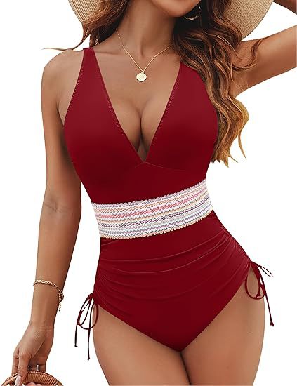💃Pre-Summer Sale 49% OFF💃Tummy Control One Piece Drawstring Swimsuits