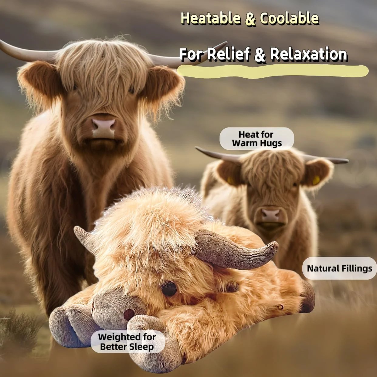 🥳 Mega Sale 60%OFF🎁Cute Cartoon Highland Cow Cuddly Toy🔥Buy 2 Free Shipping