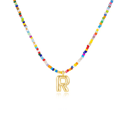 🌈 Letter Beaded Necklace for Women🔤A-Z