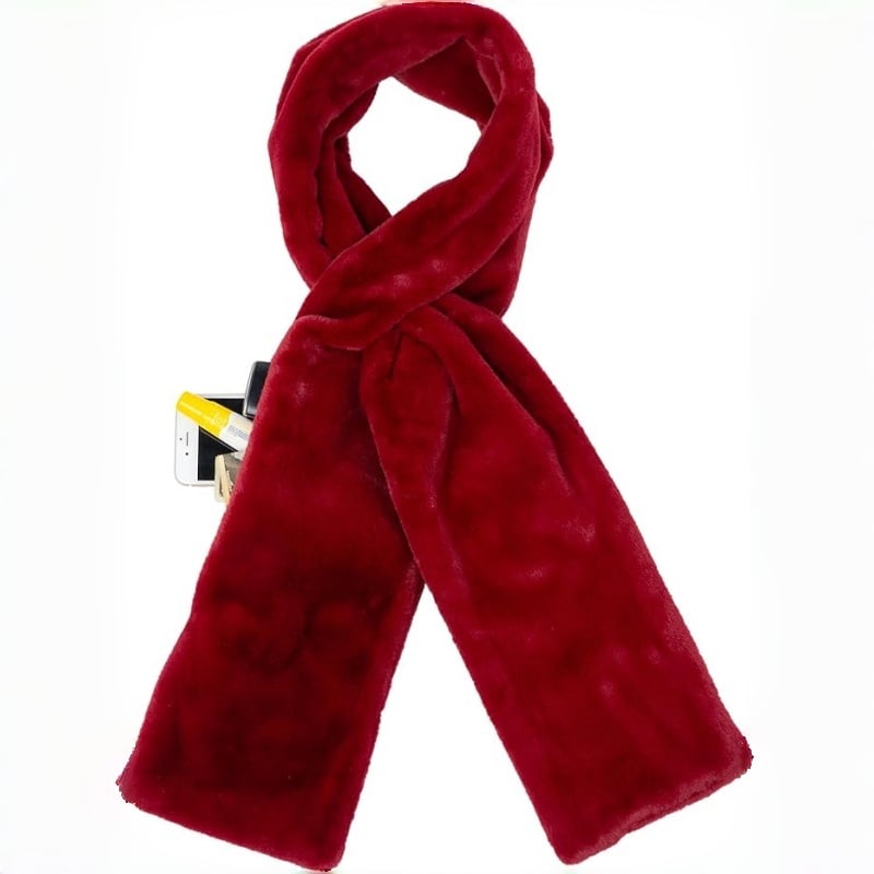 🎅Christmas Special Deals £10.99!!⚡50K+ SOLD!🧣Ultra-Soft Faux Fur Pull-Through Scarf with Secret Zipper Pocket