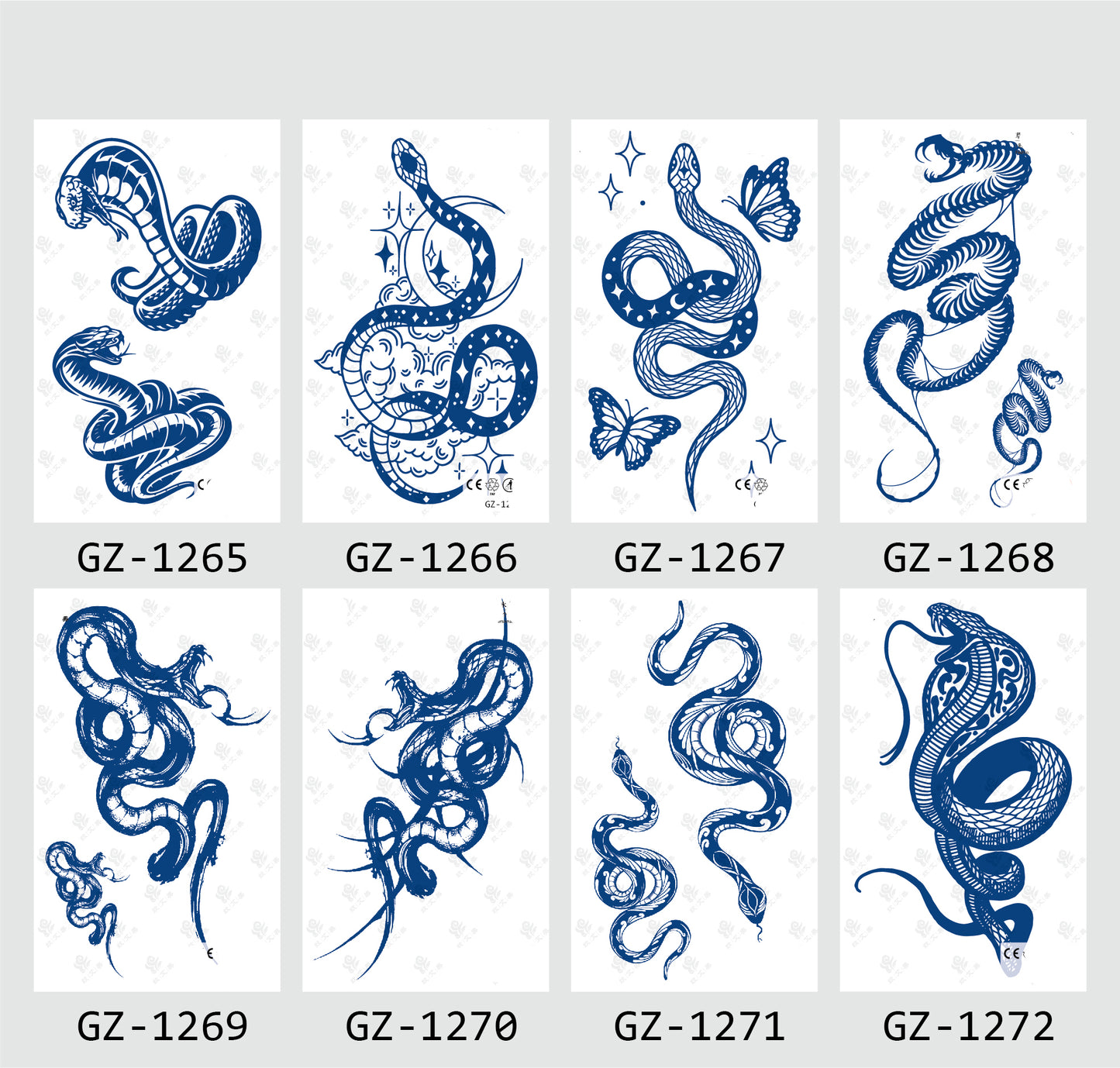 8 Sheets Semi-Permanent Tattoo Half Arm (18*11CM)