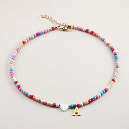 🔥Hot Sale 49% OFF - Colourful Beads Initial Choker🎁Buy 2 Only ￡9.99&Free shipping