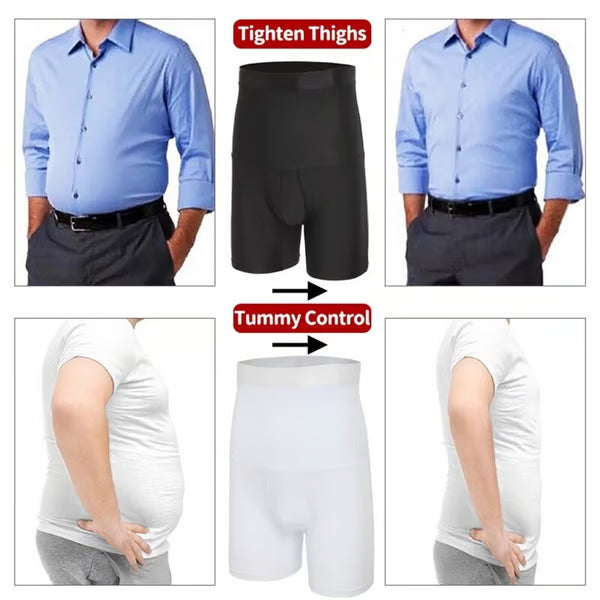 ⏳Time-limited Special⏰Men's Compression Shorts - High Waist Tummy Control & Sweat-Wicking