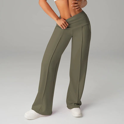 💗LAST DAY SALE 70% OFF⚡50K+ SOLD💕Women's Plain Loose Straight Leg Pants