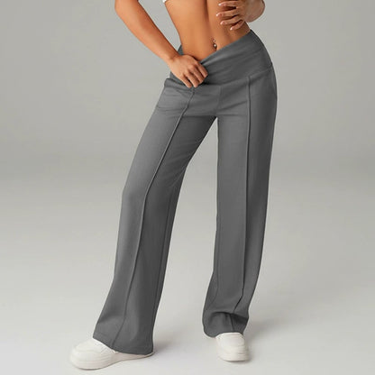 💗LAST DAY SALE 70% OFF⚡50K+ SOLD💕Women's Plain Loose Straight Leg Pants