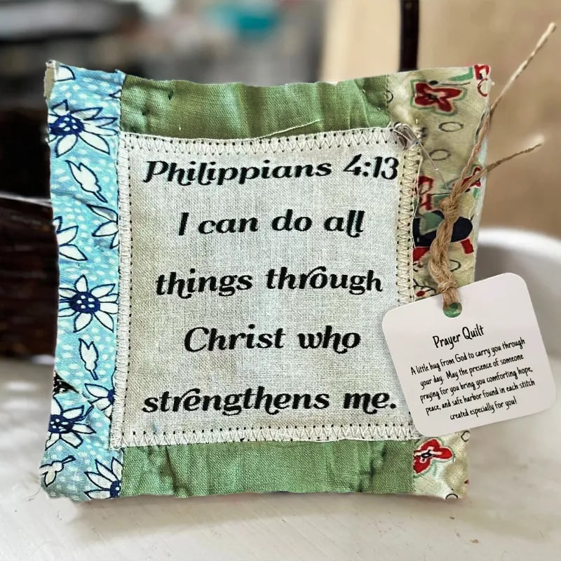 💜✝️Best Encouraged And Blessed Gift-Prayer Quilt With Cross Inside