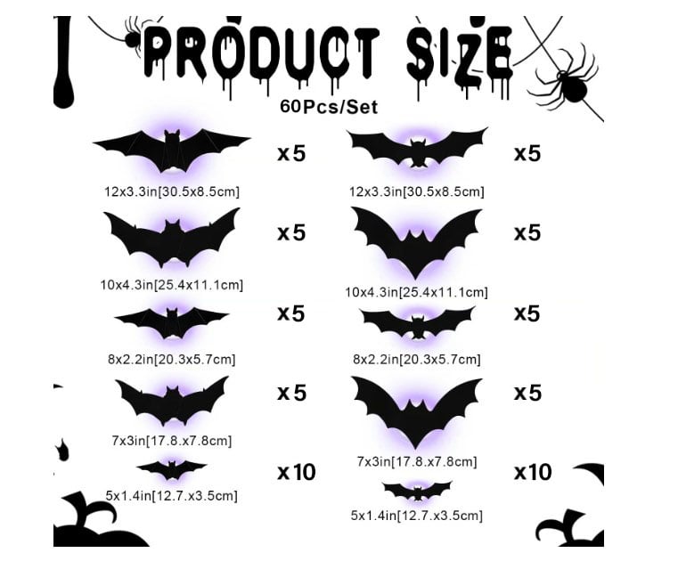 🎃HOT SALE 60% OFF🦇Halloween 3D Lighted Bats