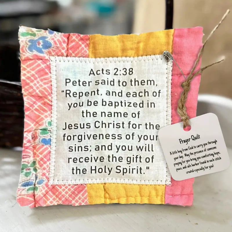 💜✝️Best Encouraged And Blessed Gift-Prayer Quilt With Cross Inside