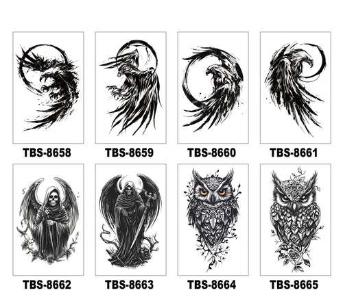 8 Sheets Art Waterproof Half Arm Temporary Tatto
