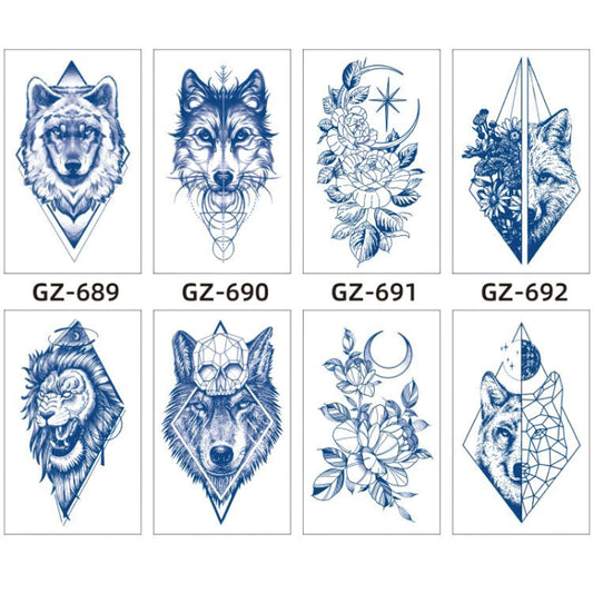 8 Sheets Semi-Permanent Tattoo Half Arm (18*11CM)