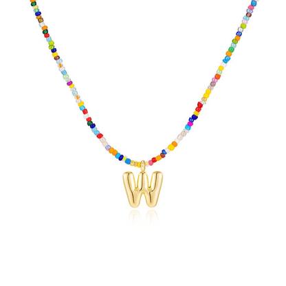 🌈 Letter Beaded Necklace for Women🔤A-Z