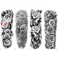 4 Sheets Rose Bird Clock Full Arm Sleeves