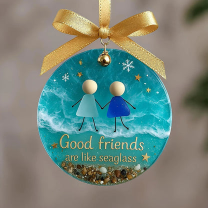 ⏳LAST DAY SALE 70% OFF!⏰Friendship Sea Glass Christmas Ornament🌊✨Shaped by Nature & Crafted by Hand💝