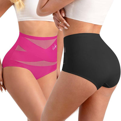 Limited sale 70% OFF🌸Last Day-Buy 1 Get 3 Packs✨Plus-Size High-Waist Cross Tummy Control Panties