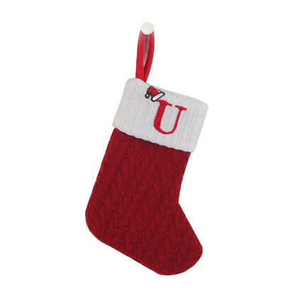🔥HOT SALE -49% OFF🔥"Cozy Knit Socks, Embroidered Candy Gift Bag, Letter Christmas Stocking - Perfect for the Little Ones!"
